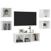 vidaXL 5-tlg. TV-Schrank-Set Wei&szlig; Holzwerkstoff