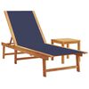 vidaXL Sonnenliege mit Tisch Blau Massivholz Akazie und Textilene
