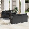 vidaXL Gartensofa-set mit Kissen 7 pcs Schwarz Poly Rattan