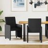 vidaXL Esszimmerst&uuml;hle mit Rollen 2 pcs Schwarz 58 x 65 x 94 cm Stoff