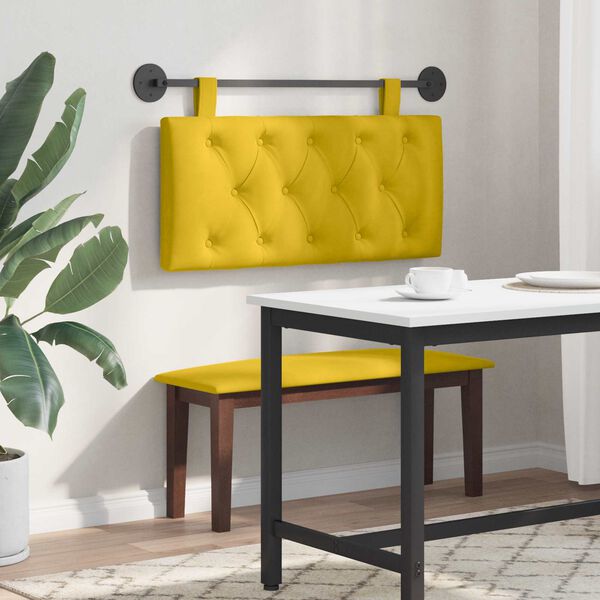 vidaXL H&auml;ngevorderseite Wandmontiert Gelb 100 x 55 x 7 cm Samt