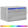 vidaXL Wand-Nachttisch mit LED-Leuchten Grau Sonoma