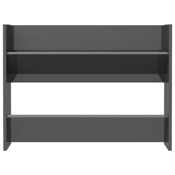 vidaXL Wand-Schuhschrank Hochglanz-Grau 80x18x60 cm Holzwerkstoff
