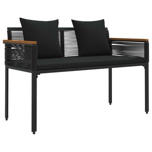vidaXL Bank Outdoor 2 -Seater 117 x 54 x 74,5 cm Poly-Rattan Schwarz