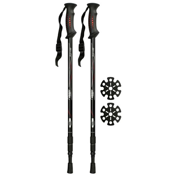 Abbey Wanderst&ouml;cke 2 Stk. Schwarz Aluminium 21SV-ZRW-Uni
