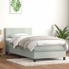 vidaXL Boxspringbett mit Matratze & LED Hellgrau 100x220 cm Samt