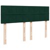 vidaXL Boxspringbett mit Matratze Dunkelgr&uuml;n 160x200 cm Samt