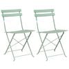 vidaXL Garten Klappstuhl 2 pcs Grün 42 x 46 x 82cm Stahl