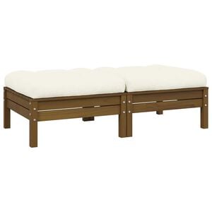 vidaXL Gartensofa 2-Sitzer mit Creme Kissen Massivholz Kiefer