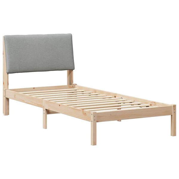 vidaXL Bettgestell Braun und hellgrau 90 x 200 cm Massivholz Kiefer