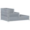 vidaXL Paletten-Aufsatzrahmen 3-fach Grau 120x80 cm Massivholz Kiefer