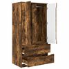 vidaXL Badezimmerschrank mit T&uuml;r Ger&auml;ucherte Eiche 79,5 x 49 x 156 cm