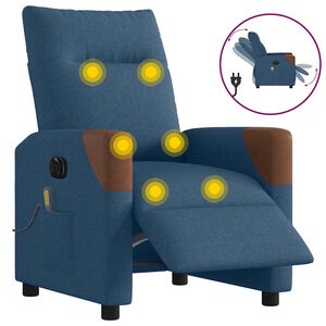 vidaXL Massagesessel Elektrisch Blau Stoff