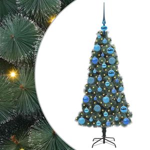 vidaXL K&uuml;nstlicher vorbeleuchteter Weihnachtsbaum mit Kugelset 120 cm
