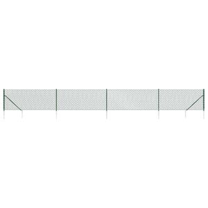 vidaXL Maschendrahtzaun mit Bodenh&uuml;lsen Gr&uuml;n 1x10 m