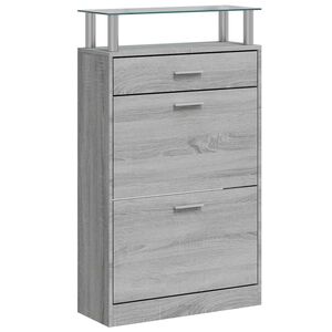 vidaXL Schuhschrank Grau Sonoma 63x24x104 cm Holzwerkstoff