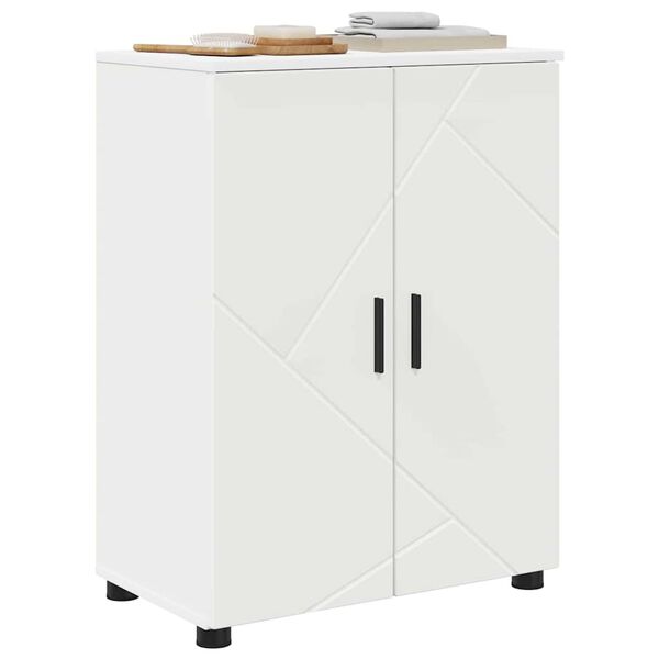 vidaXL Badezimmerschrank Wei&szlig; 60 x 35 x 80 cm Holzwerkstoff & Metall
