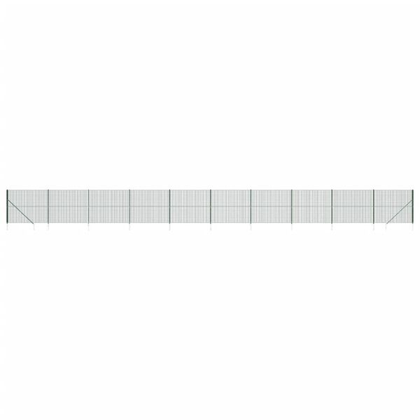 vidaXL Maschendrahtzaun mit Bodenh&uuml;lsen Gr&uuml;n 2,2x25 m