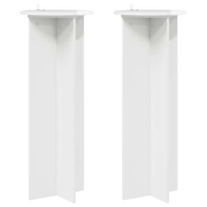 vidaXL Pflanzenst&auml;nder 2 pcs Hochglanz Wei&szlig; &Oslash;40 x 100 cm Holzwerkstoff