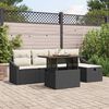 vidaXL Garten-Sofa-Set 6 pcs Schwarz Poly-Rattan
