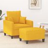 vidaXL Sessel mit Hocker Hellgelb 60 cm Stoff