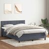 vidaXL Boxspringbett mit Matratze & LED Dunkelgrau 160x210 cm Samt