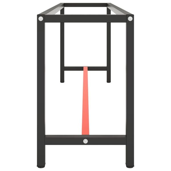 vidaXL Werkbankgestell Mattschwarz und Mattrot 210x50x79 cm Metall