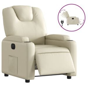 vidaXL Relaxsessel Elektrisch Creme Kunstleder