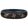vidaXL Aufsatzwaschbecken Schwarz und Blau Oval 59x40x15 cm Keramik