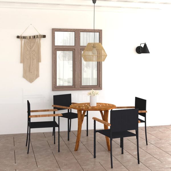 vidaXL 5-tlg. Garten-Essgruppe Schwarz