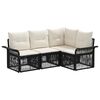 vidaXL Gartensofa-set 4 Stk. Schwarz Poly-Rattan