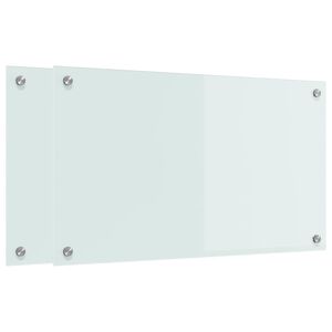 vidaXL K&uuml;chenr&uuml;ckwand 2 stk. Wei&szlig; 70 x 40 cm Geh&auml;rtetes Glas