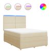 vidaXL Boxspringbett mit Matratze Creme 140x190 cm Stoff