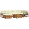 vidaXL Outdoor-Sofagarnitur 7 stk. Natur und Creme