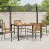 vidaXL Garten Essgruppe 5 pcs Schwarz und Braun Poly-Rattan