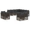 vidaXL Gartensofa-set 11 stk. Grau Poly-Rattan