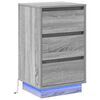 vidaXL Nachttisch mit Schubladen Grau 39 x 34,5 x 65 cm Holzwerkstoff