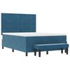 vidaXL Boxspringbett mit Matratze Dunkelblau 160 x 200 cm Samt