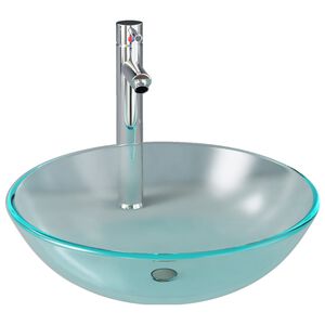 vidaXL Badezimmer Waschbecken Wasserhahn Ablaufgarnitur aus mattiertem