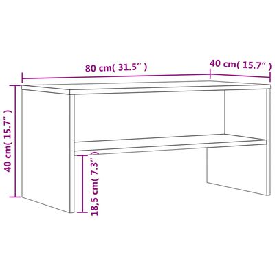 vidaXL TV-Schrank Räuchereiche 80x40x40 cm Holzwerkstoff