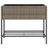 vidaXL Pflanzk&uuml;bel mit Ablage Grau Poly Rattan