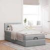 vidaXL Ottomane Bett mit Matratze & LEDs Hellgrau 80x200 cm Stoff