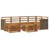 vidaXL Outdoor-Sofagarnitur 7 stk. Natur 59 x 59 x 37 cm