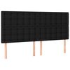 vidaXL Boxspringbett mit Matratze & LED Schwarz 180x200 cm Stoff