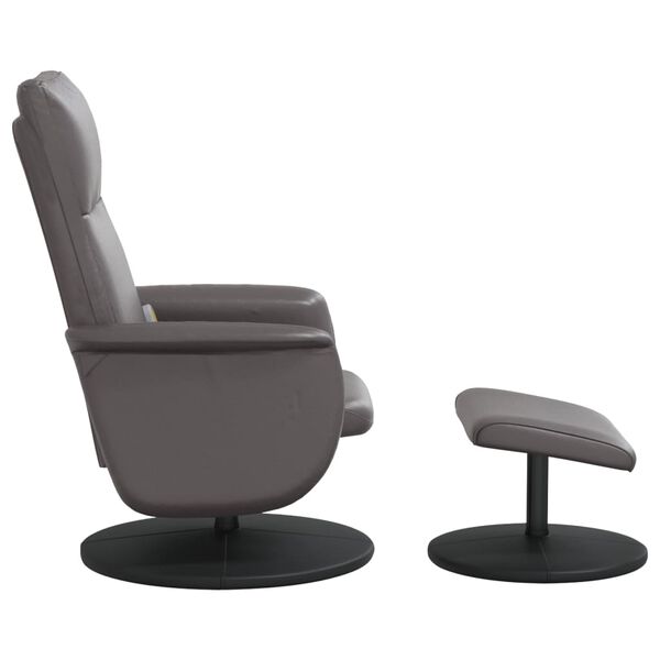 vidaXL Massagesessel mit Fu&szlig;hocker Grau Kunstleder