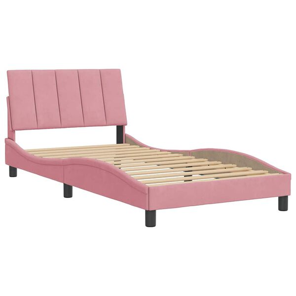 vidaXL Bettgestell ohne Matratze "Hanko" Rosa 100x200 cm Samt