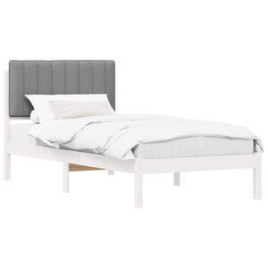 vidaXL Bettgestell mit gepolstertem Kopfteil Hellgrau 90 x 190 cm