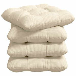 vidaXL Sitzkissen 4 stk. Cordstoff Creme 40 x 40 cm
