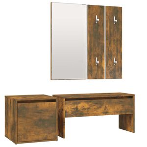 vidaXL Garderoben-Set R&auml;uchereiche Holzwerkstoff