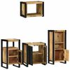 vidaXL Badezimmerm&ouml;bel Set mit Regal 4 pcs Braun Massivholz Mango